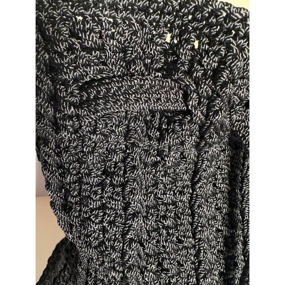 The Sak Crochet Knit Bucket Bag Lined Backpack Black 12" - Picture 4 of 16